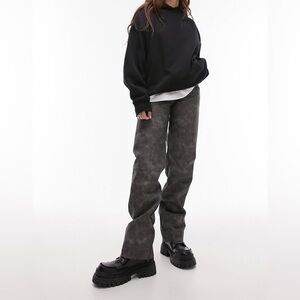 Topshop Faux Leather Gray Jeans size 8 new with out tags - sold out online